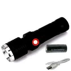 T6 светодиодный фонарик Увеличить Регулируемый фонарик Свет USB для зарядки Используйте 26650 мощная лампа водонепроницаемый для фонари для