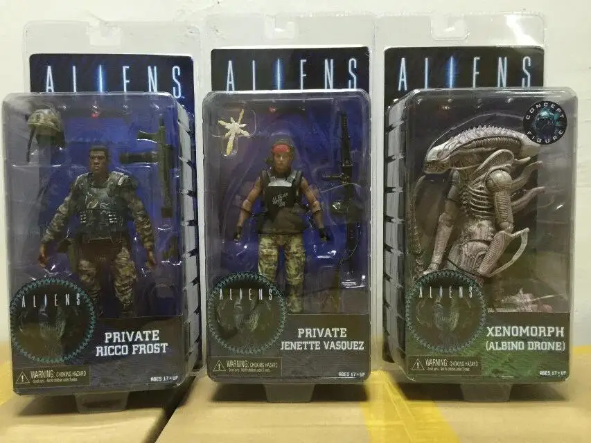 NECA foreign Series 9 Albino Xenomorph Drone in private Ricco Frost Jenet Vasquez ПВХ фигурка Коллекционная модель игрушки 7 18 см - Цвет: A