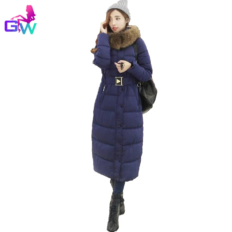 Women Down&Parkas 2015 Ankle Length Quilted Jacket Thick Warm Slim