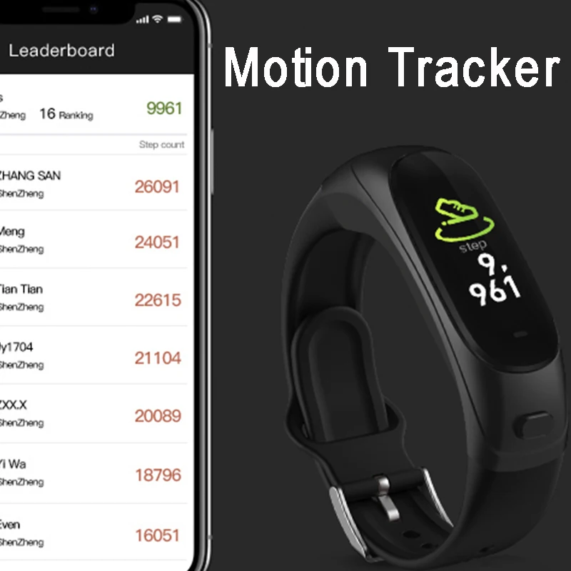

Bluetooth Headset Smart Wristband Real Time HR Tracker Blood Pressure Sleep Smart Band Steps Count Sports Smart Watch pk KR04 M1