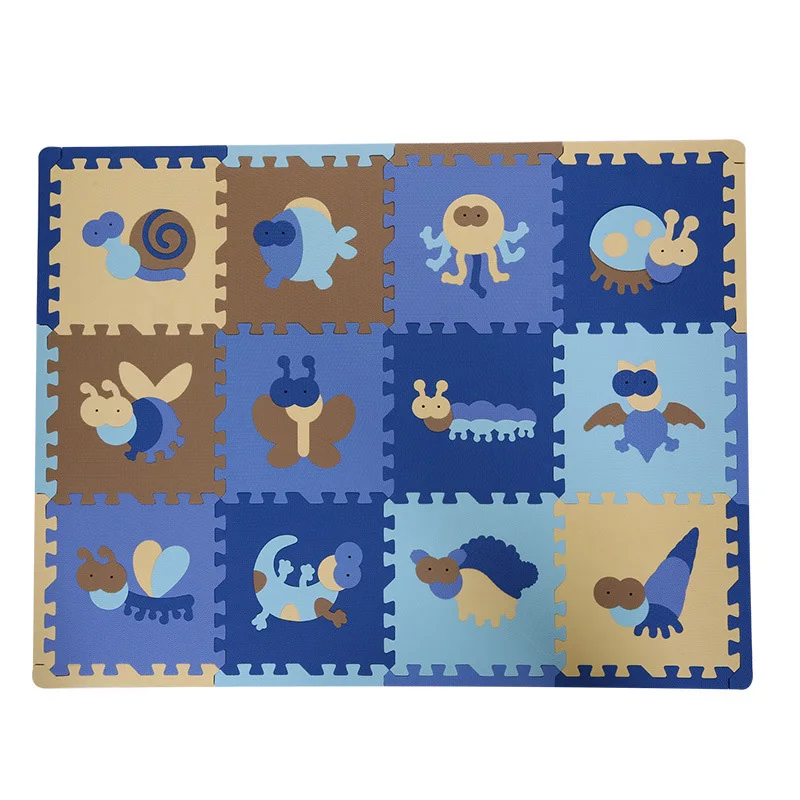 12 шт./компл. Kawaii Детские Playmat мультфильм животных Мягкая EVA пены головоломка