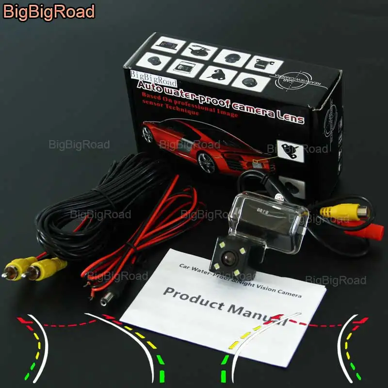 BigBigRoad Car Intelligent Dynamic Track Rear View font b Camera b font Night Vision For Mazda