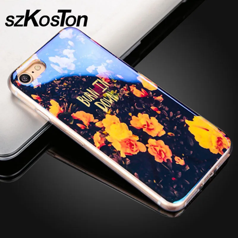 3D чехол мягкий TPU для iPhone 5 6 6s 7 Plus милый синий свет силиконовый задний Чехол ультра