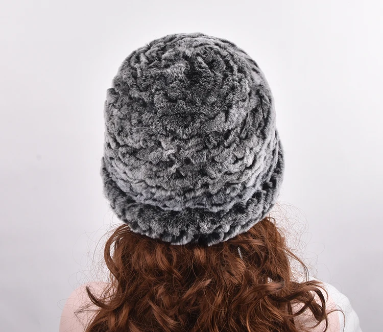 Женская теплая шапка, шапки из натурального меха, настоящий мех кролика, зимняя меховая шапка для женщин, высокое качество, Повседневные шапки, вязаная шапка