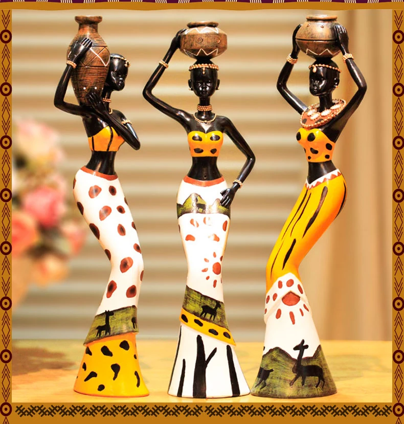 

Wholesale price # HOME office TOP GOOD art WORK # handmade art African tribe girl statue