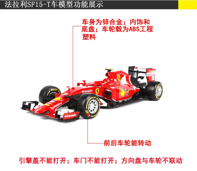 Bburago 1:24 Ferrari F1 производитель авторизованный имитационный сплав модель автомобиля ремесла украшение Коллекция игрушек инструменты