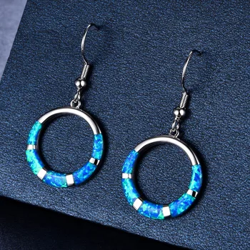 

Attractive Unique Mystic Natural Opal 925 Sterling Silver Color Ladies Dangle Earrings 1 1/2 Inch Free Shipping