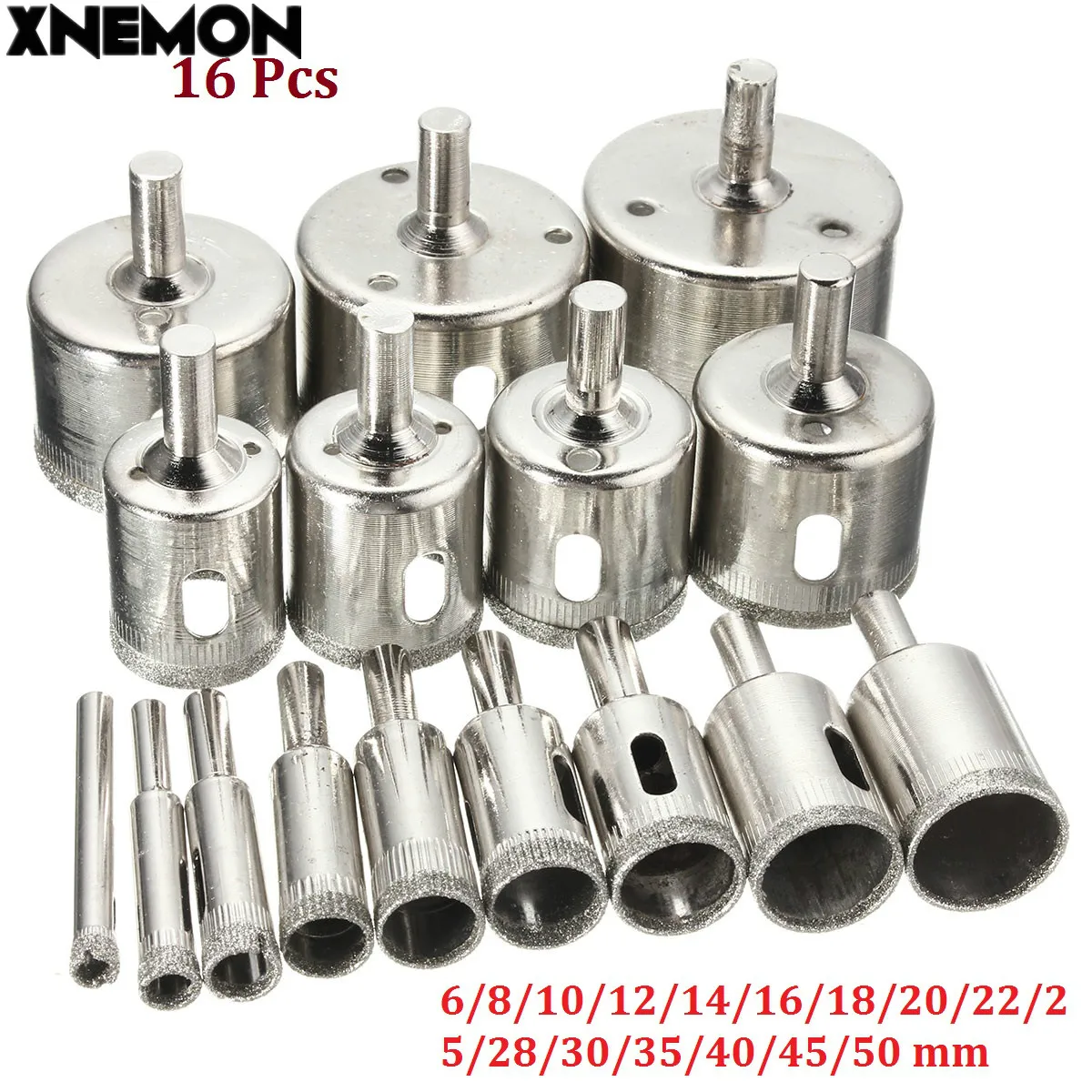 16Pcs Diamond Holesaw Drill Bit Set Tile Porcelain Glass Marble Ceramic Cutter