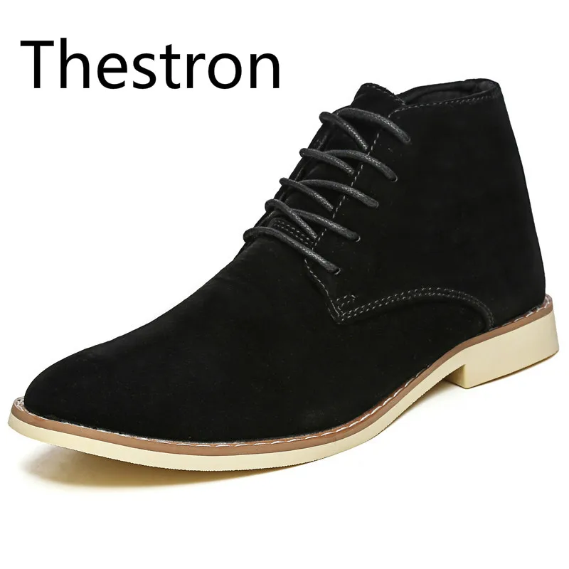 

Thestron Men Boots Mens Chelsea Boots Black Blue Brown 2018 Autumn Winter New Fashion Ankle Boots Comfortable Male Casual Shoes