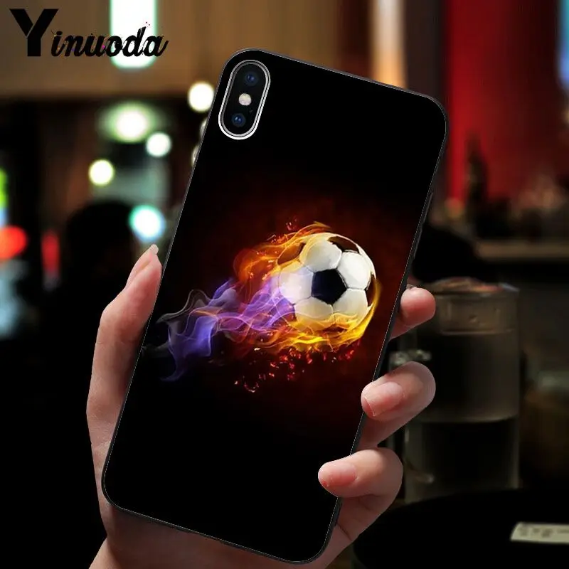 Football Soccer Ball on water burning fire
