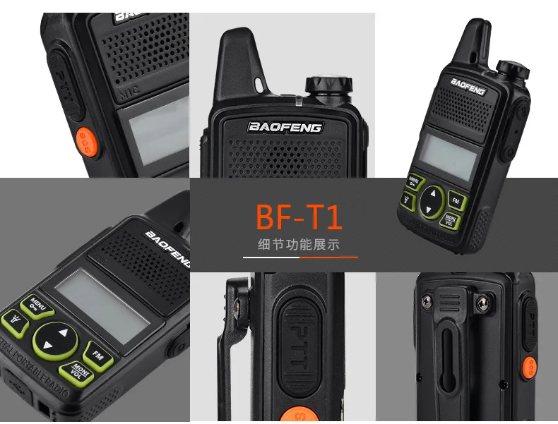 Из 2 предметов Baofeng BF-T1 BF T1 Портативный Мини Walkie Talkie CB двухстороннее Любительское ДМВ радиостанция трансивер Boafeng PMR 446 PMR446 Амадор