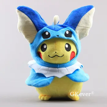 

Anime Pikachu Series Dolls Pikachu in Vaporeon Cloak Plush Toy Stuffed Animals 11"28 cm Children Gift
