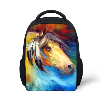 

Animal Design Backpack Kids School Bags for Colorful Horse Paint Printing for Baby Boys Toddler Small Schoolbags Zoo Preschool