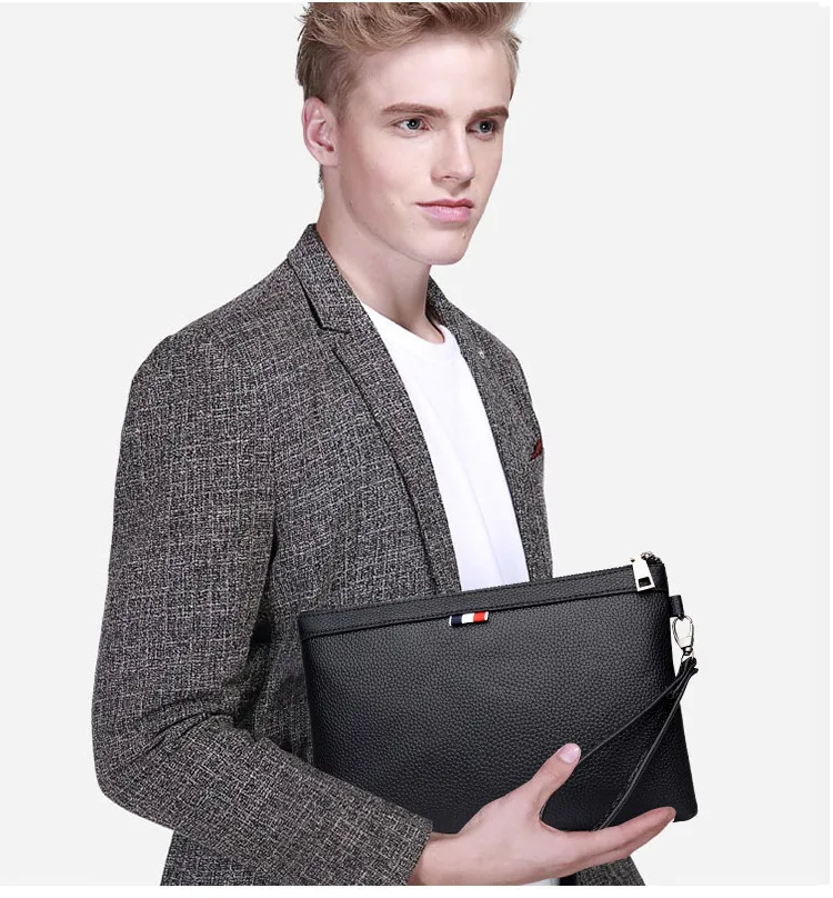Черные кошельки для мужчин, клатч, Повседневная сумка, мужской бумажник из искусственной кожи, простой мужской клатч, брендовый, вместительный, мужские кошельки