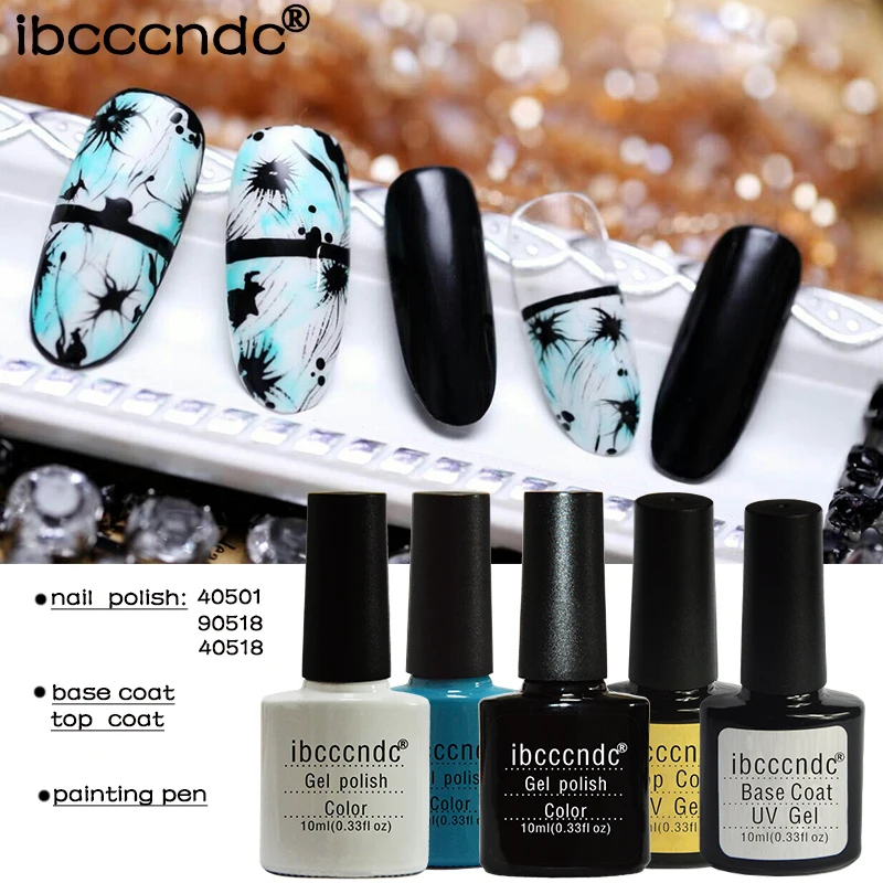 

Nail Art Design Manicure IBCCCNDC New 79 Colors 10Ml Soak Off Gel Polish LED UV Gel Nail Polish Lacquer Varnish Base Top Coat