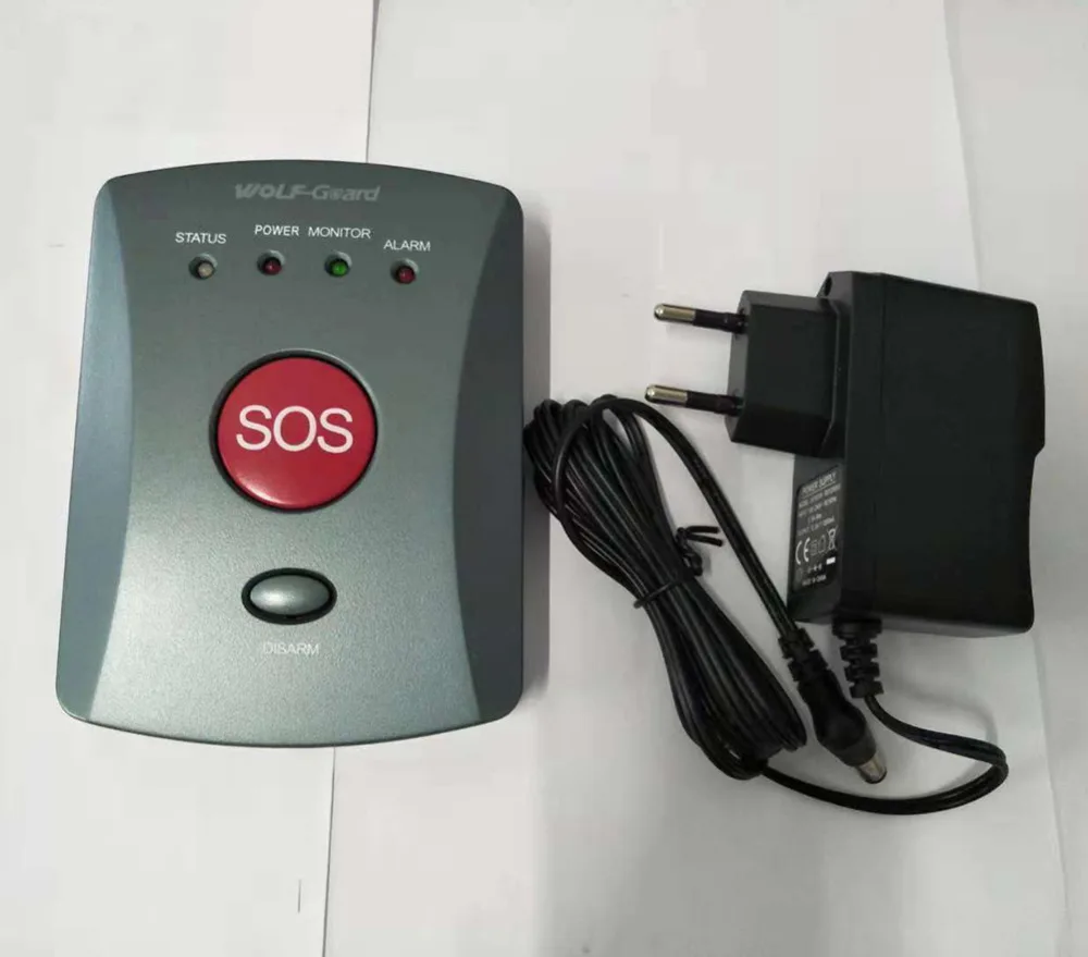 Lobo-Guardia inalámbrico GSM SMS SOS botón Panel una tecla alarma niños mayores emergencia de dos vías sistema de alarma para la casa