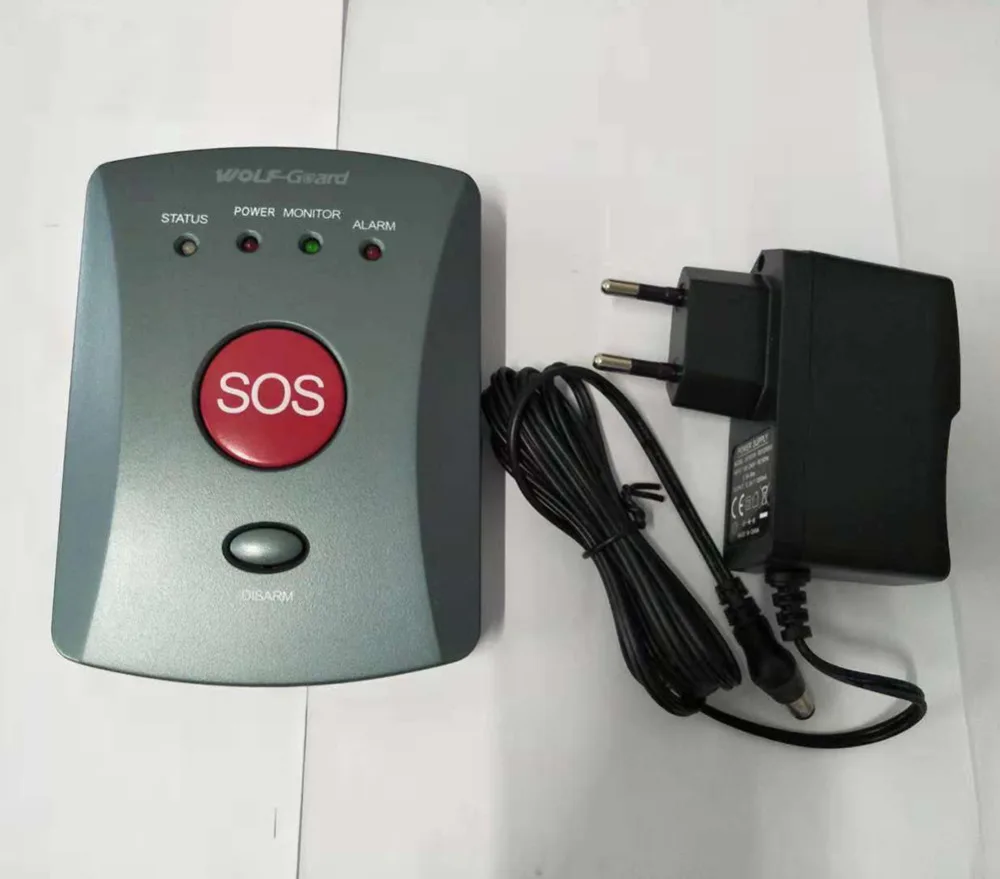 Wolf-Guard 007EG Wireless GSM SMS Elderly SOS Button Panel One Key Alarm Elder Children Two-Way Speaking for Home Alarm System