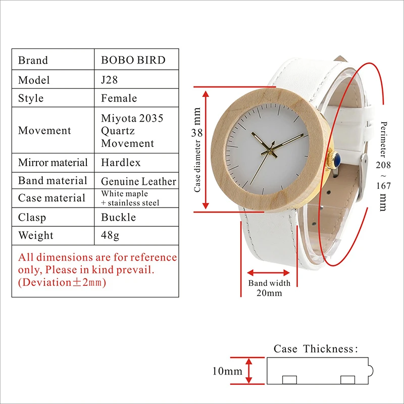 LcJ28 maple wooden watches for ladies