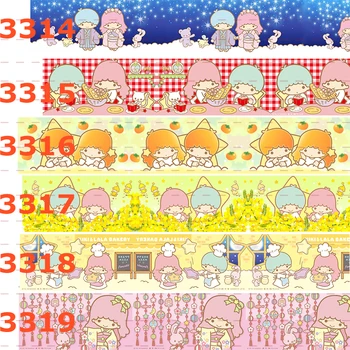 

50 yards kawaii LITTLE TWIN STARS ribbon printed grosgrain/satin