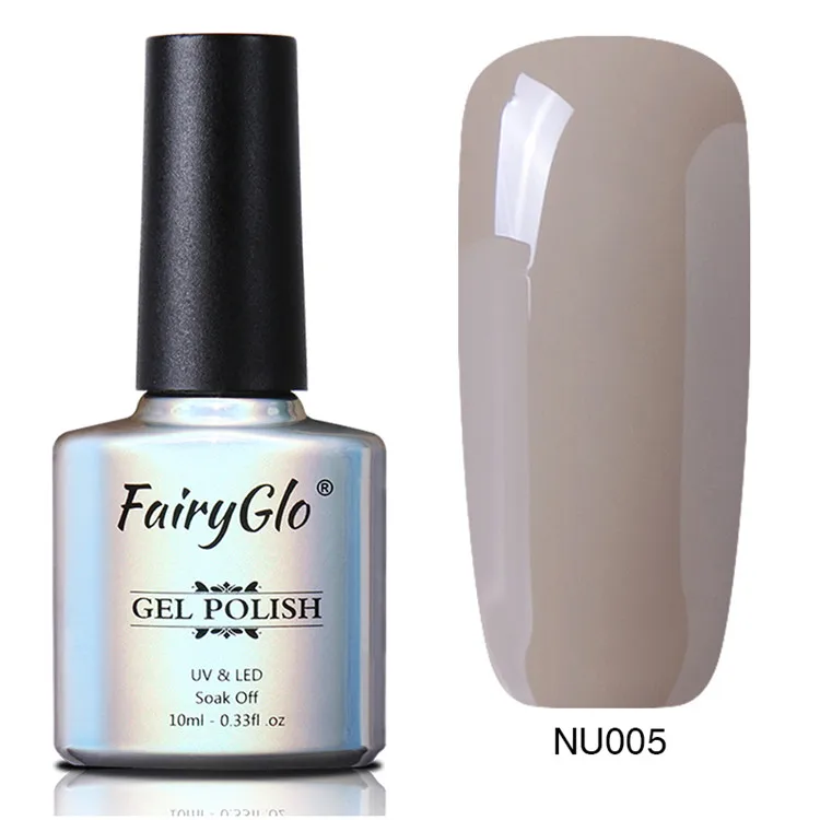 FairyGlo 10ml UV Gel Nail Polish Rose Gold Glitter Sequins Soak Off UV Gel Varnish Nude Color Nail Gel Polish Nail Art Laquer - Цвет: 05