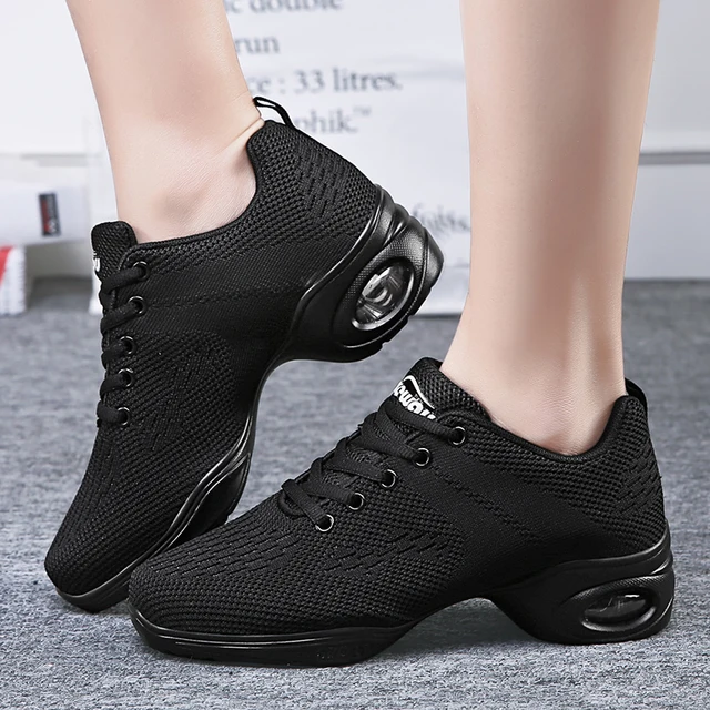Woman Dance Sneakers Black White Ladies Modern Dance Shoes Spring