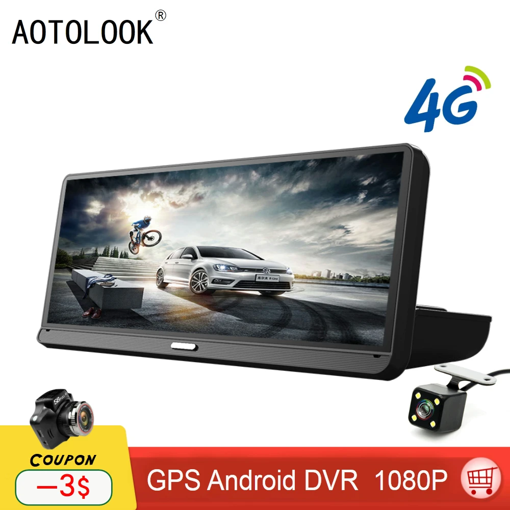 AOTOLOOK T904 8 дюймов ips Android автомобильный gps DVR HD 1080 P видеосъемка с навигацией wifi Bluetooth