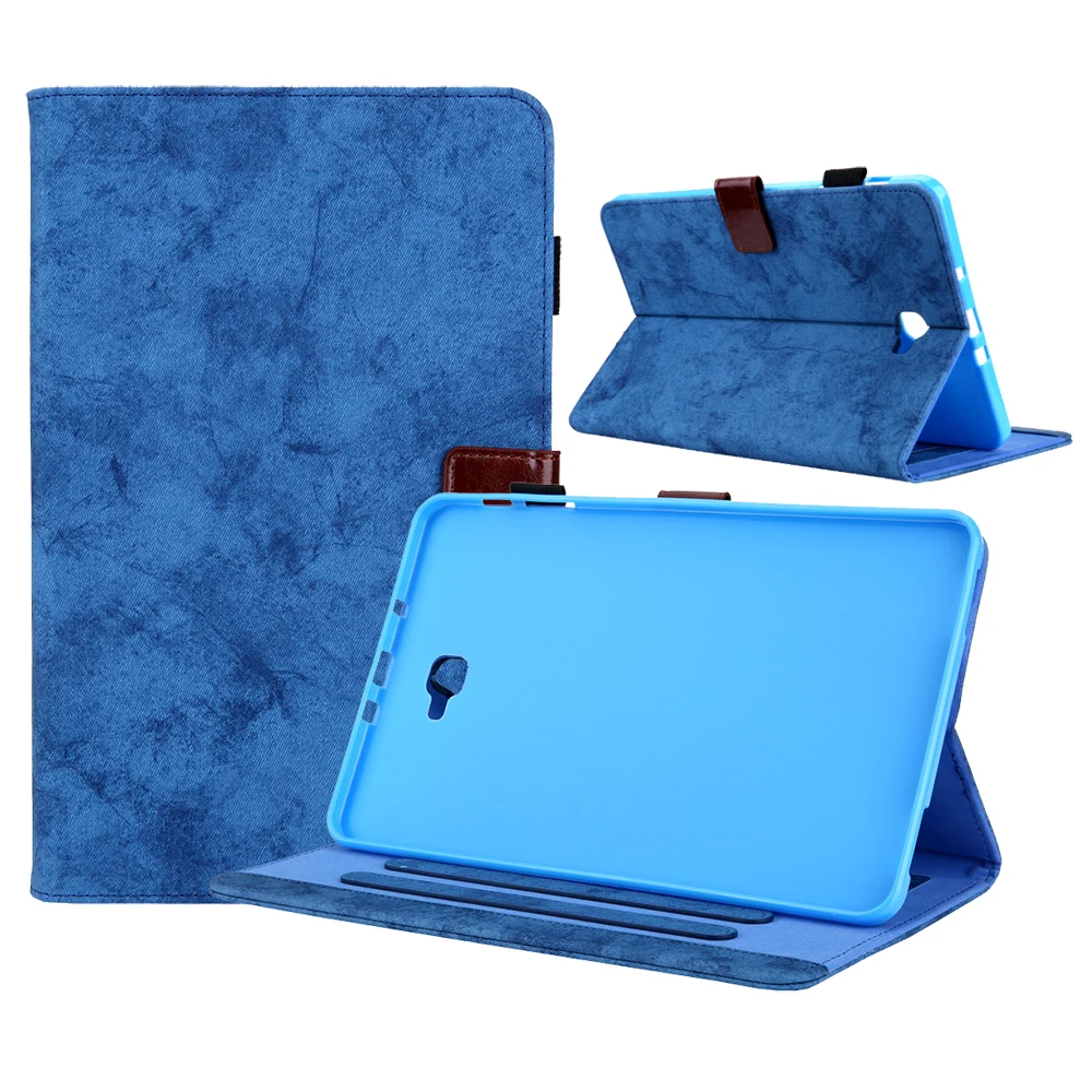 Авто спящий Настольный чехол для Samsung Galaxy Tab A A6 T580 T585 SM-T585 T580N 10,1 дюймов кожаный бизнес смарт-чехол - Цвет: BL