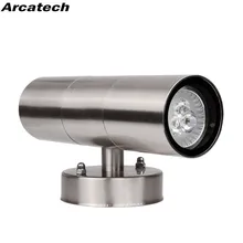 Водонепроницаемый светодиодный настенный светильник из нержавеющей стали IP65, двойной настенный светильник, наружный светильник ing GU10, AC85-265V NR-46