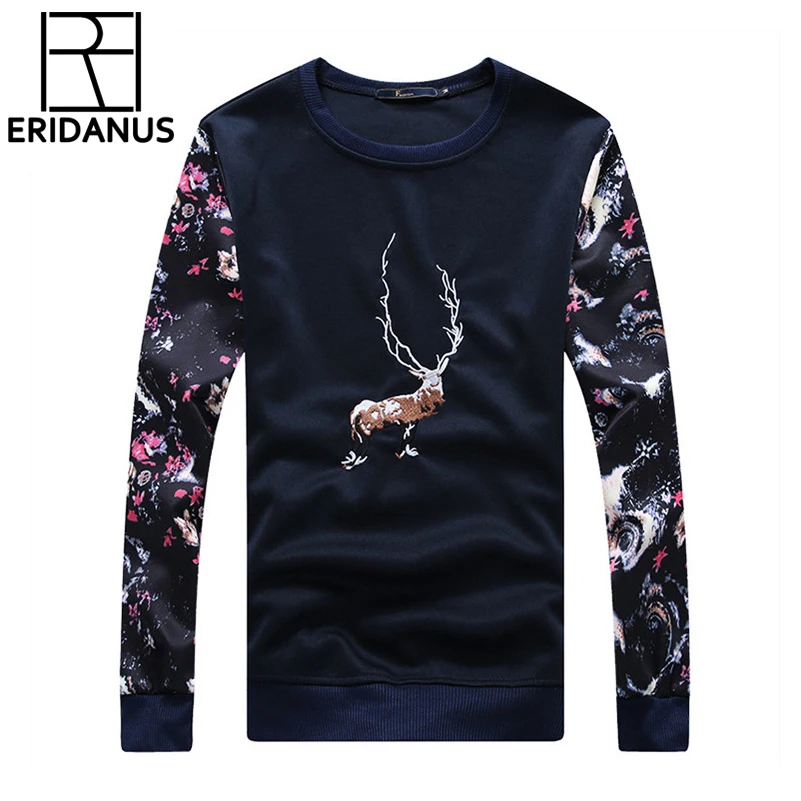 

Deer Printing Hoodies Men Brand Tracksuit Space Cotton Slim Fit Couples Casual Sportswear Floral Printed Teenagers Clothes X236