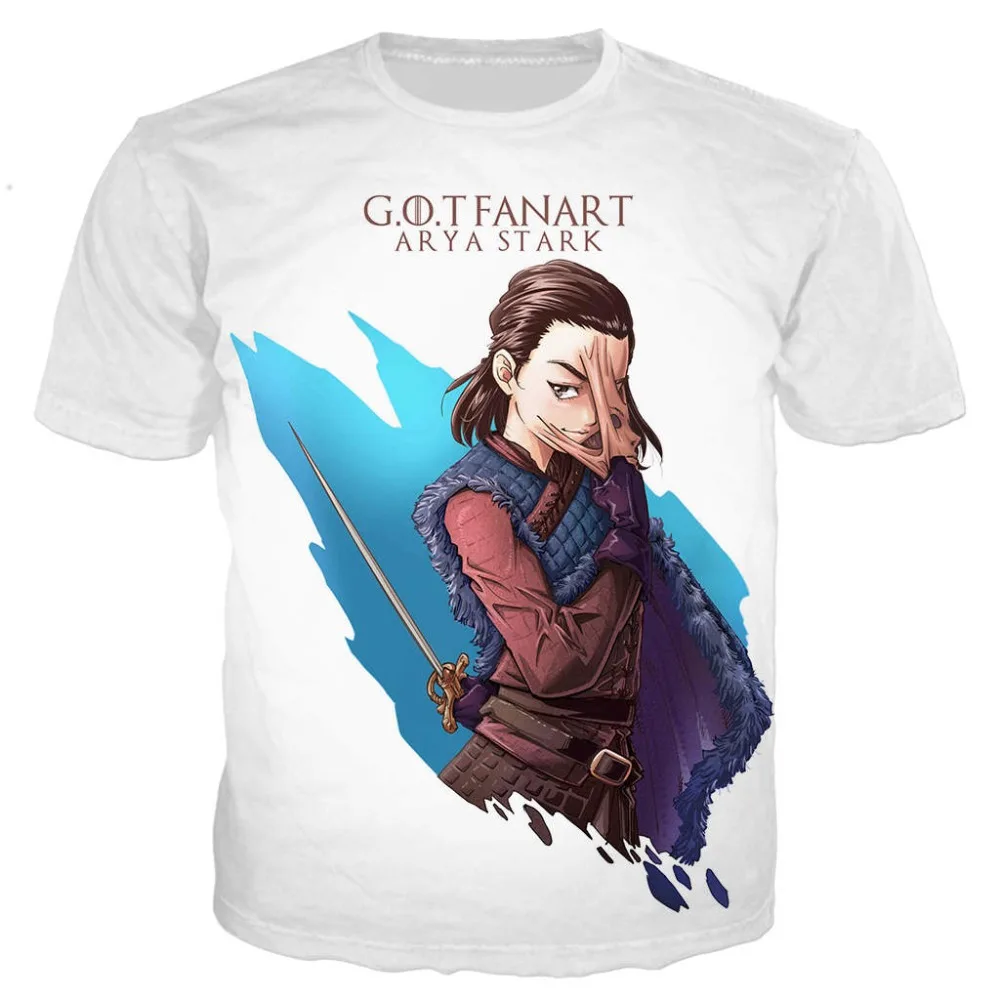 

Arya stark men shirts 3D printed tee shirts funny fashion summer shirts cool shirt for men women unisex casual top