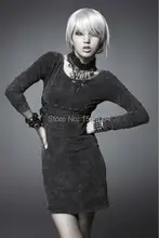 2016 Punk Rave Gothic Women Pencil Dress Sexy European Style Elegant Bodycon Party dress Tight Office Dreess vestidos