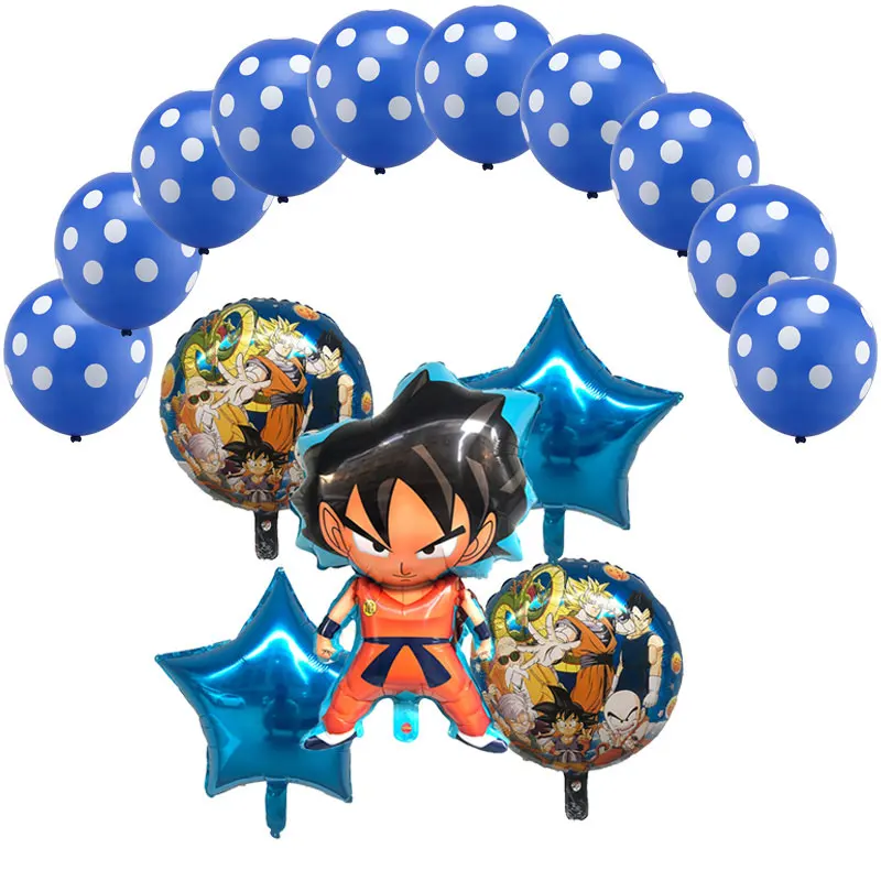 

15pcs/lot 73*47cm Goku Balloons 18inch Star and 2.8g latex Balloons birthday party decorations kids toy Supplies