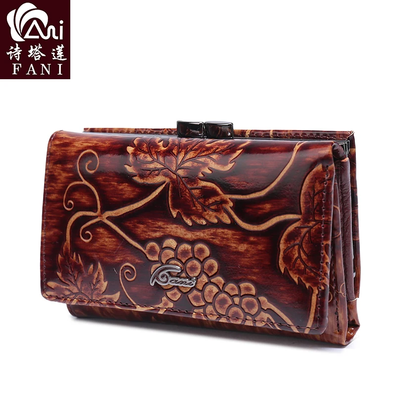 

FANI Women Wallet Small Short Leather Wallet Female Alligator Hasp Coin Purses Mini Womens Wallets And Purses Brown Red Wallet