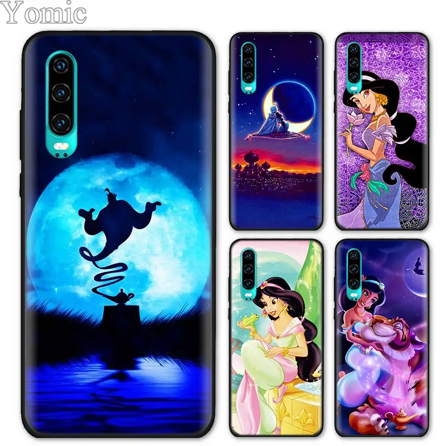 Aladdin Jasmine Princess Black Soft Case for Huawei P20 P30 Pro P9 P10 P20 P30 Lite P Smart Plus Mate 10 20 Lite Case Cover