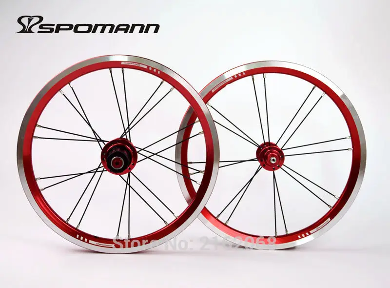SPOMANN 16 дюймов складной велосипед сплав V тормоз для BMX велосипедный клинкер обода ось для колес из углеволокна 16er использование для 11 скоростного свободного колеса