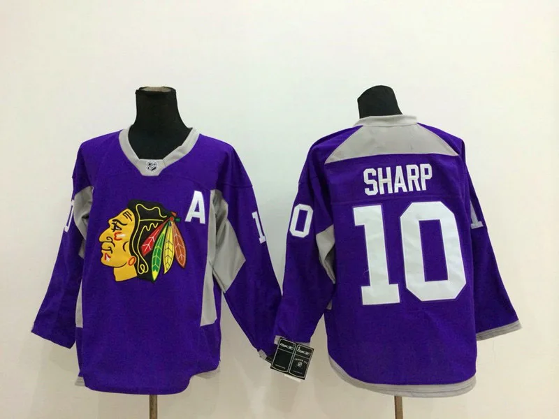 Free Shipping Mens Chicago Blackhawks Jerseys 10 Patrick Sharp Purple