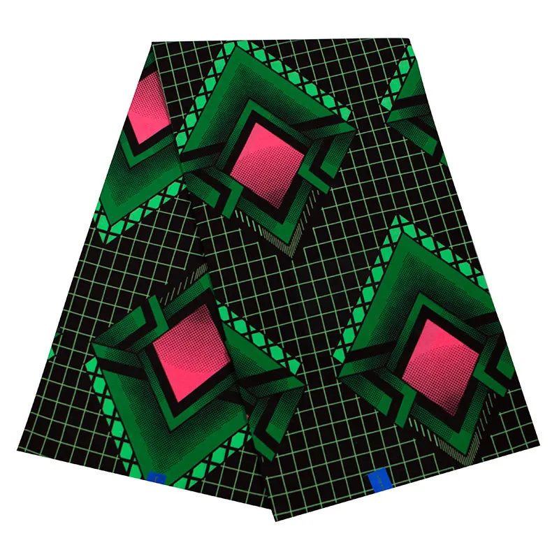 Высокое качество Африканский батик ткань для женщин платье костюм Анкара голландский воск ткань с зеленым принтом в нигерийском стиле ткань из восковой ткани