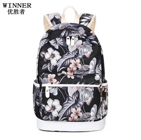 Winner Brand Unique Printing Backpack Women Floral Bookbags Waterproof