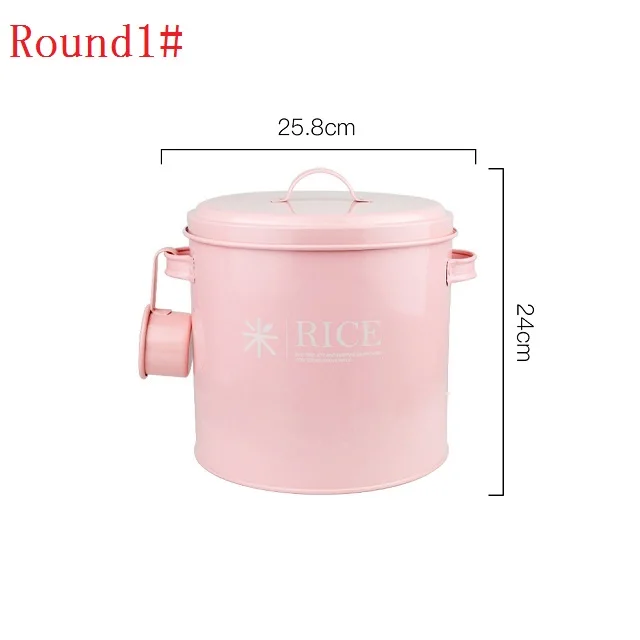 Round1 10 Jin рисовое ведро ПЭТ пищевой горшок уплотнение резервуар для хранения стальной дом влагостойкая крышка герметизация кухонная утварь многофункциональная - Цвет: Round1
