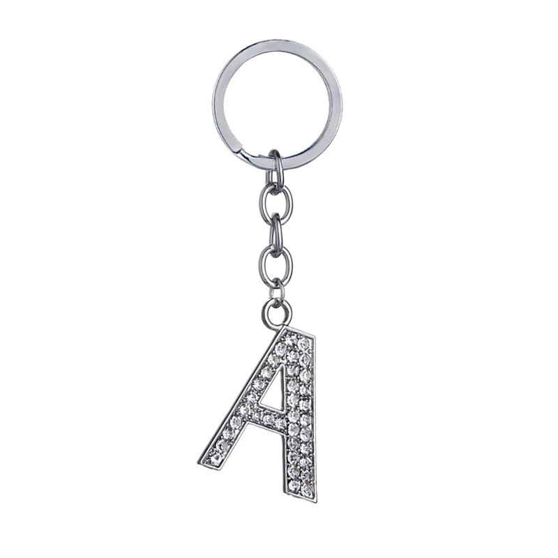 Crystal Keychains Uppercase Letters Of The Alphabet Charm Pendant Key