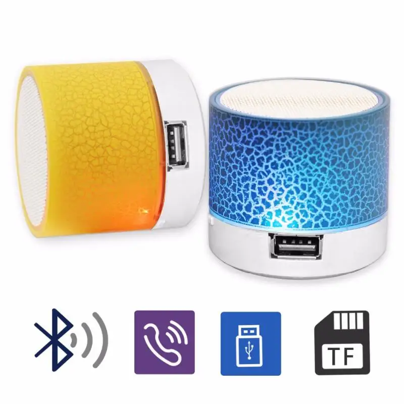 100pcs/lot BRSUANG LED Bluetooth Speaker Wireless Loudspeaker Outdoor Speaker Car Speaker For iPhone Samsung Huawei Sony LG Etc