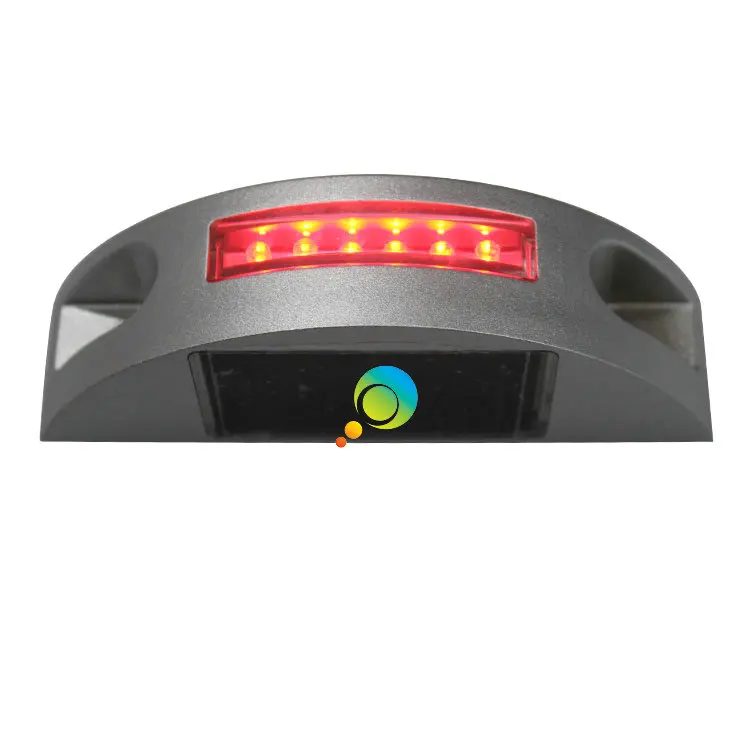 One side White LED Warning Light Semicircle Aluminum Road Stud Solar Power RoadReflector Stud