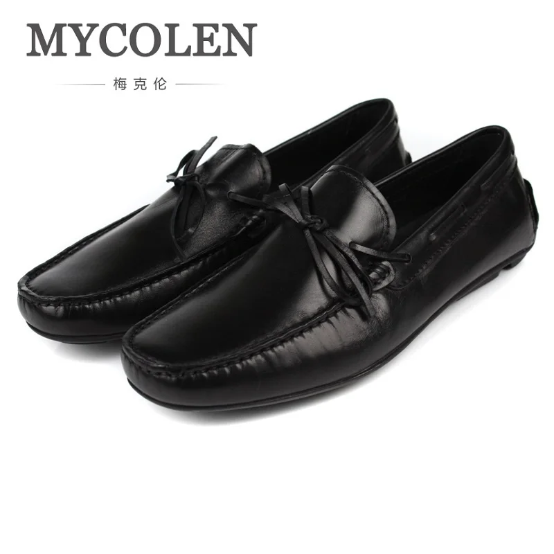 

MYCOLEN New Arrivals Shoes Men Low Mens Daily Business Leisure Leather Shoes Breathable High Slip On Fashion Doudou Shoes