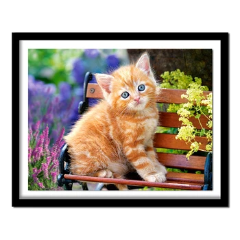 

5D DIY diamond embroidery cat on the chair diamond painting Cross Stitch full drill Rhinestone home decoration
