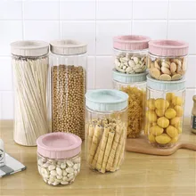 3 размера зерно герметичный ящик для хранения банок бытовые кухонные пластиковые покрытые прозрачной баночки для хранения зерна новые баночки для хранения
