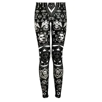 Geometric Skull Printing Slim Fit Leggings