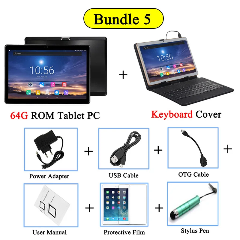 64G Add Keyboard 10 дюймовый планшет поддерживает Youtube, четыре ядра, 4 Гб Оперативная память 64 Гб Встроенная память 3g, 4G, FDD, LTE, Телефонный звонок Android 7,0 планшет gps WI-FI 1280*800 ips Pad - Комплект: 64G Add Keyboard