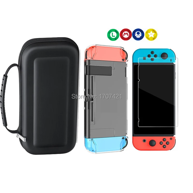8 в 1 для Nintendo Switch сумка хранения закаленное стекло Защита экрана Nintendoswitch Жесткий