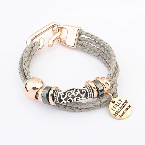 New Hot Woman Brand Italy Macmode Handmade Braided Bracelets Bangles New Hot Woman Brand Italy Macmode Handmade Braided Bracelets Bangles Fashion Gold Plated Cotton Flower