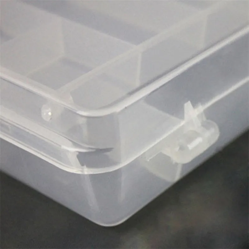 Fishing Lure Tackle Box Plastic 2 Tray Compartments Two-Sided Storage Case Lures Fishing Accessories Box Tools #3S07 (1)